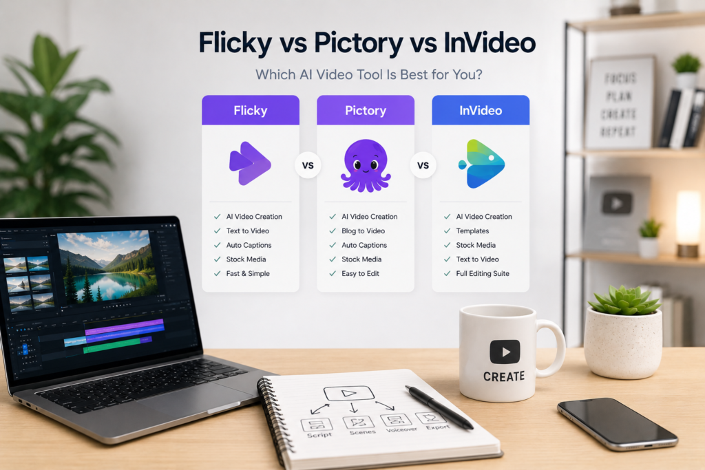 flicky vs pictory vs invideo