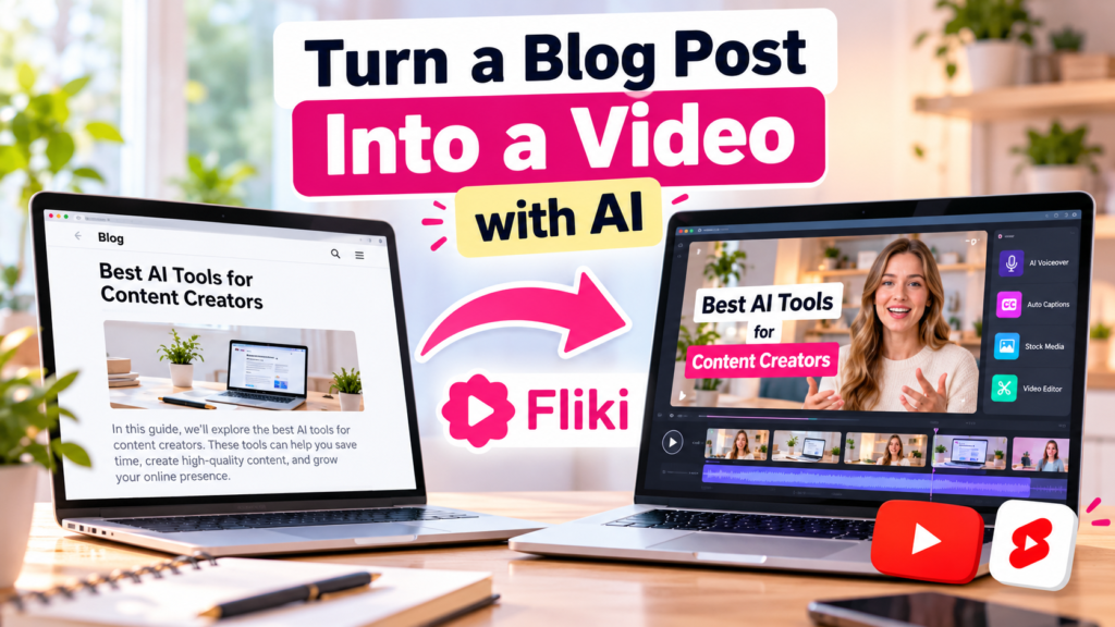 How to turn a blog post into a video with AI using Fliki